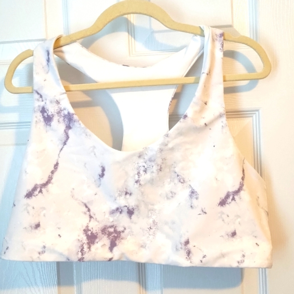 Old Navy Active Powersoft Purple Splatter Sports Bra/Top